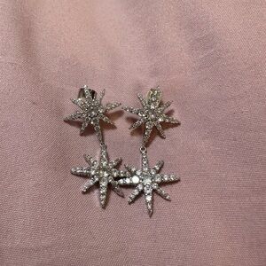 Lovers Tempo Etoile Duet Star Drop Earrings in Silver